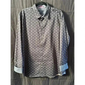 Men’s Ted Baker Button Down Black/pink diamond pattern Size 7